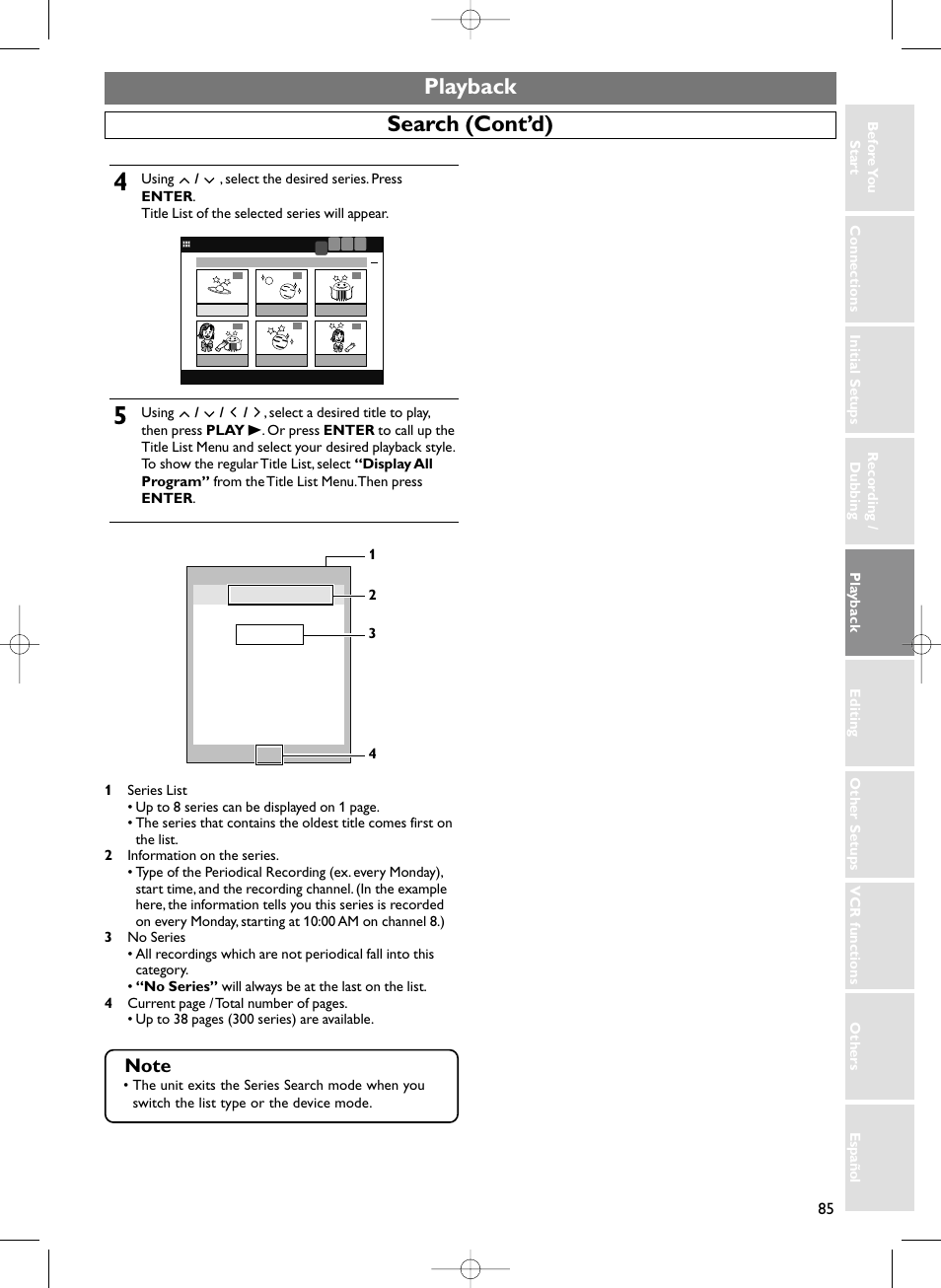 Playback, Search (cont’d) | Sylvania HDRV200F User Manual | Page 93 / 156