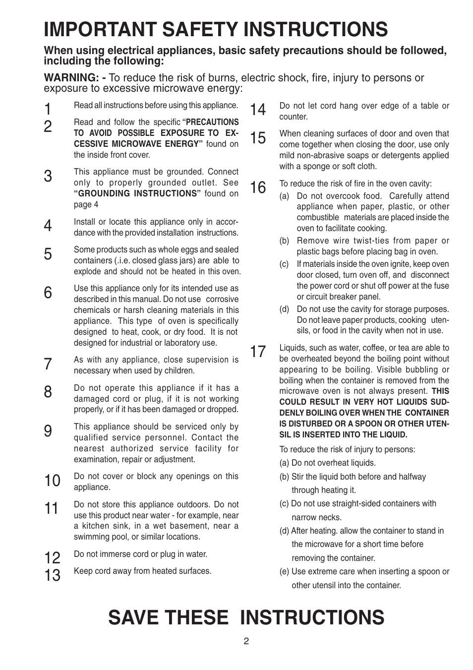 Important safety instructions, Save these instructions | Sylvania SM81015 User Manual | Page 5 / 25