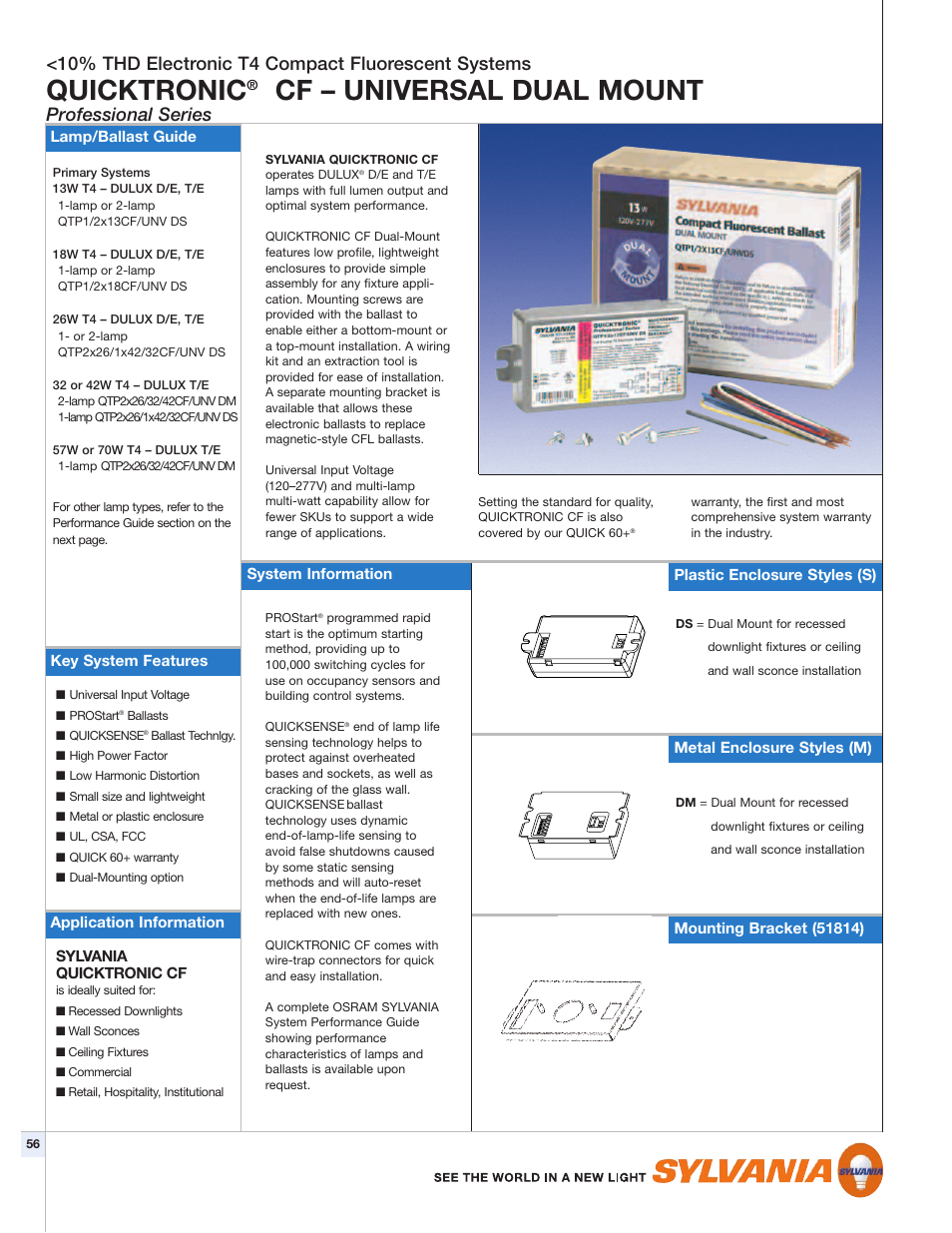 Sylvania QUICKTRONIC T4 User Manual | 2 pages