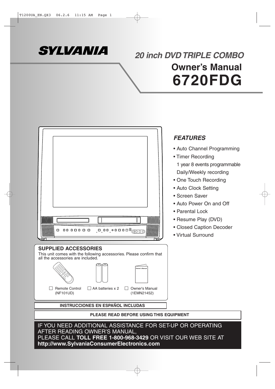 Sylvania 6720FDG User Manual | 44 pages