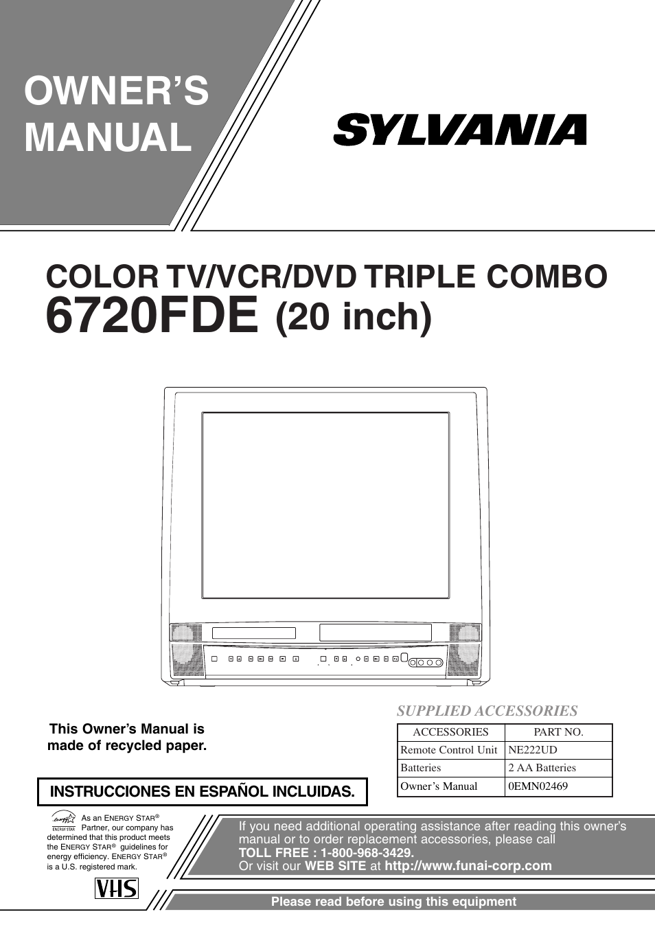 Sylvania 6720FDE User Manual | 56 pages