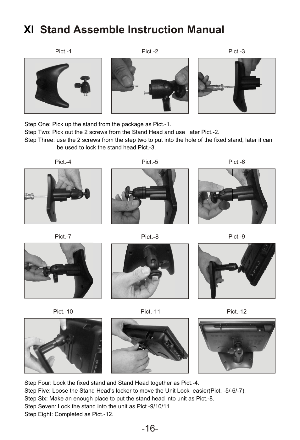 Т³гж 18, Stand assemble instruction manual xi | Sylvania SRT902A User Manual | Page 18 / 19