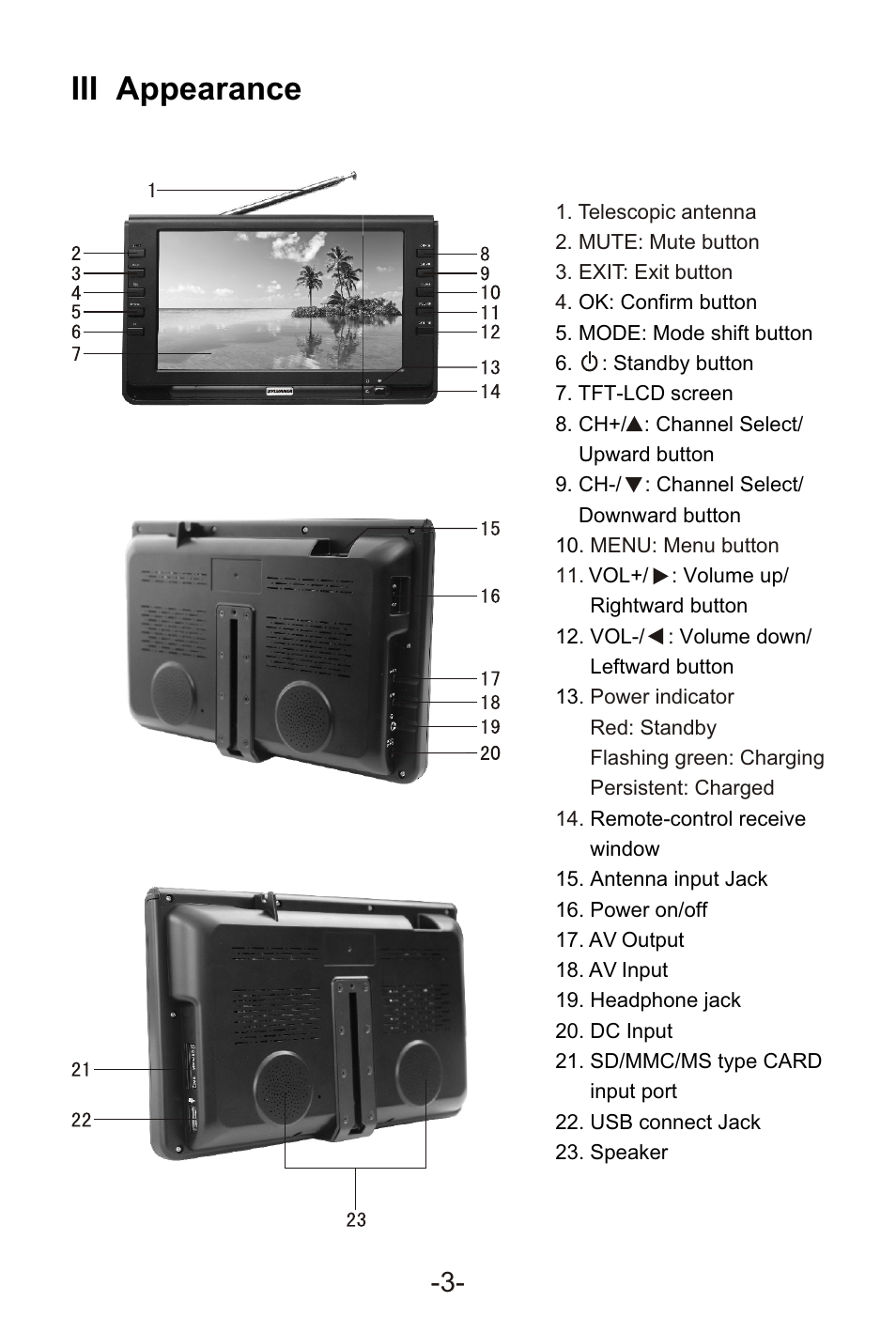 Т³гж 5, Iii appearance | Sylvania SRT902A User Manual | Page 5 / 19