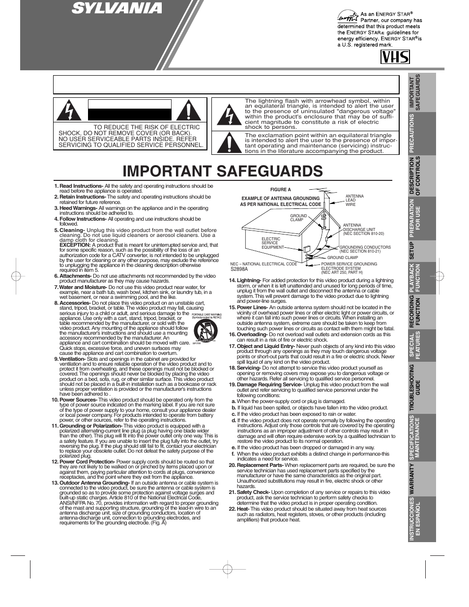 Sylvania SRV2306 User Manual | 8 pages