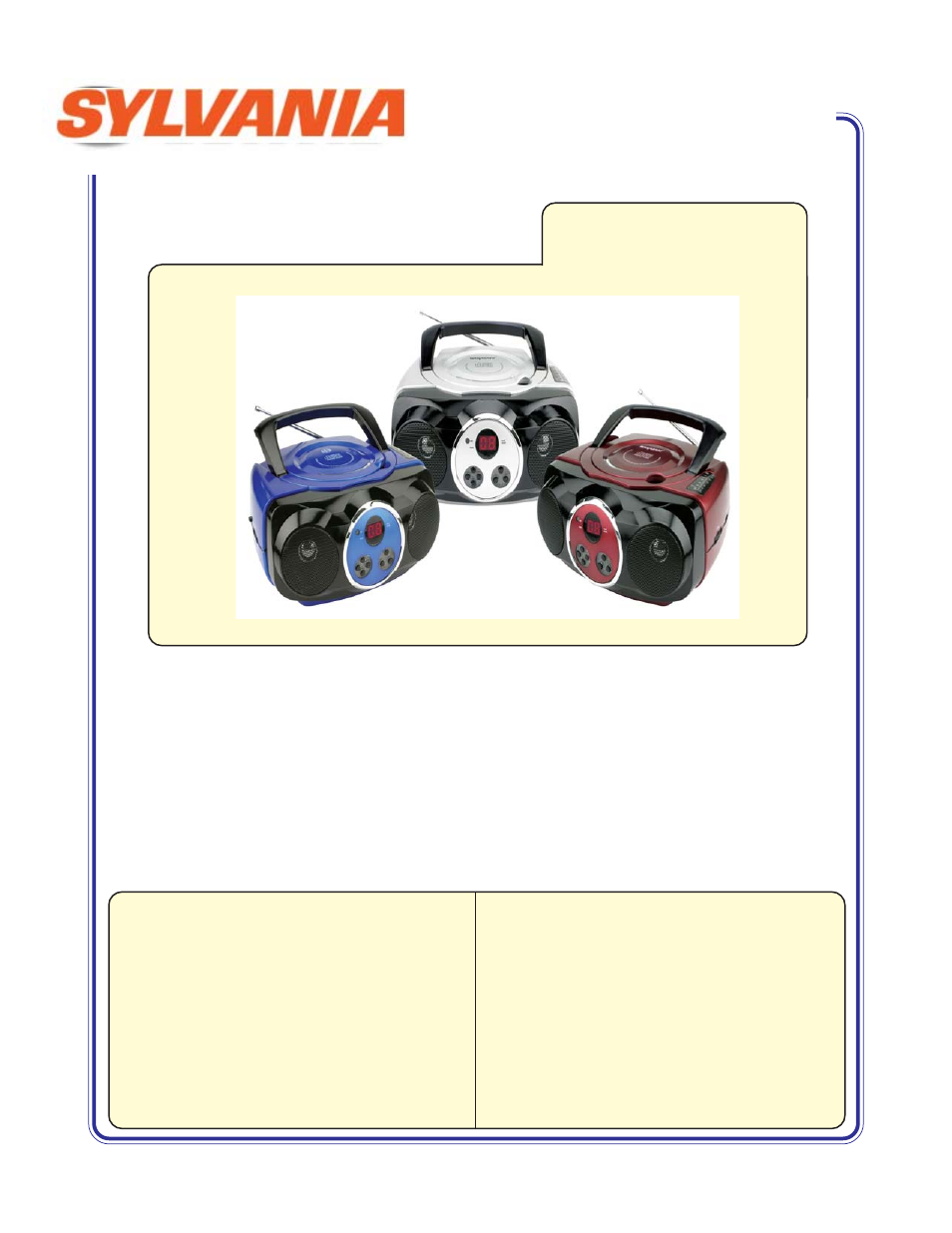 Sylvania SRCD243 User Manual | 1 page