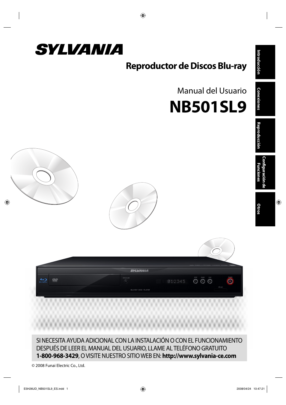 Nb501sl9, Reproductor de discos blu-ray, Manual del usuario | Sylvania NB501SL9 User Manual | Page 51 / 148