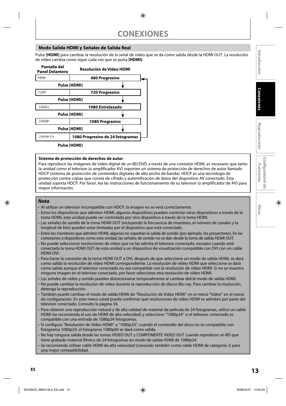 Conexiones | Sylvania NB501SL9 User Manual | Page 64 / 148