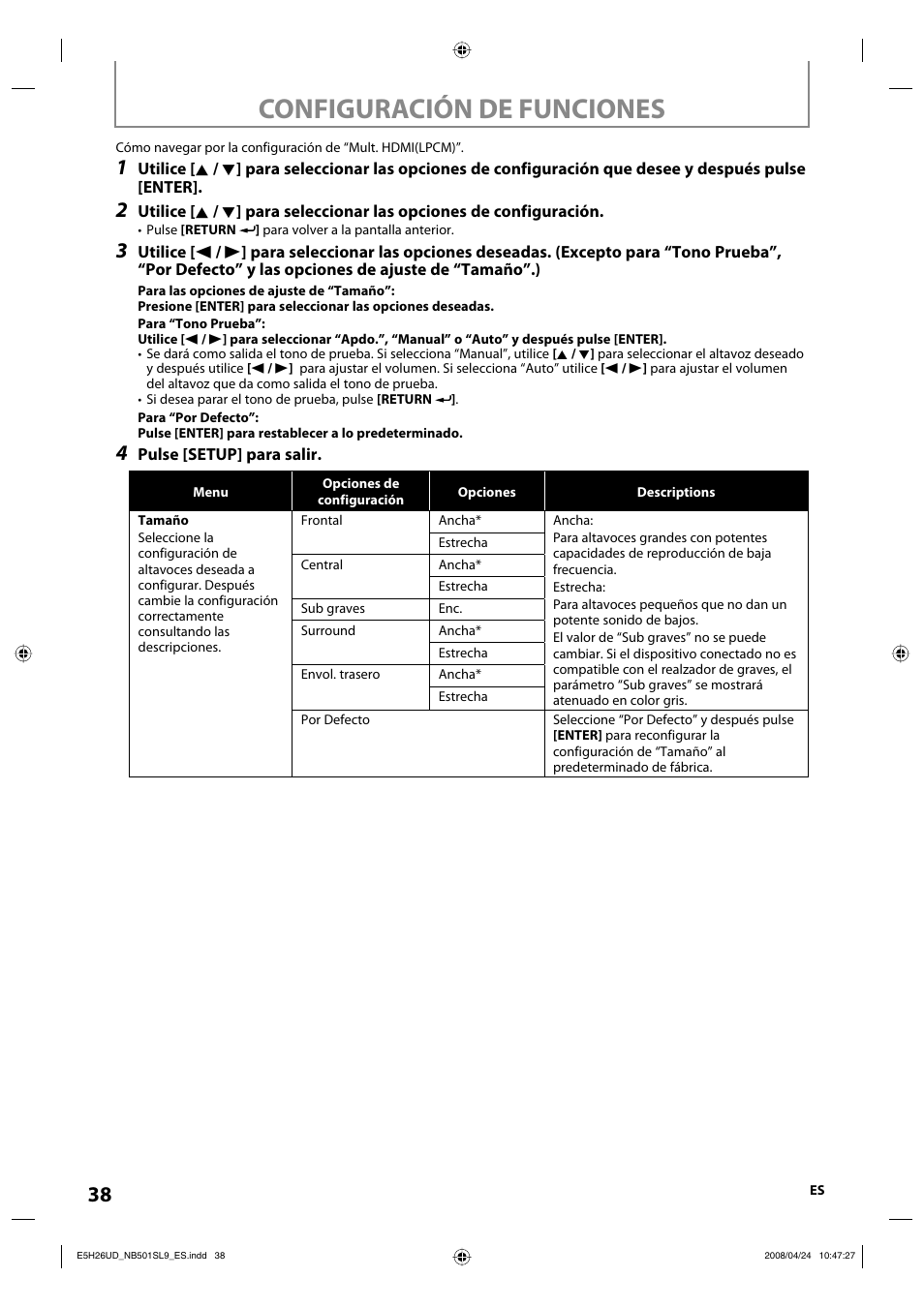 Configuración de funciones | Sylvania NB501SL9 User Manual | Page 89 / 148