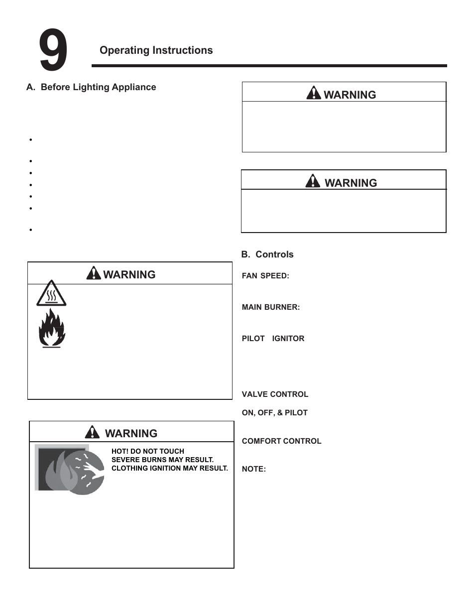 Operating instructions, Warning | OmniTek TOPAZ 839-1340 User Manual | Page 37 / 56