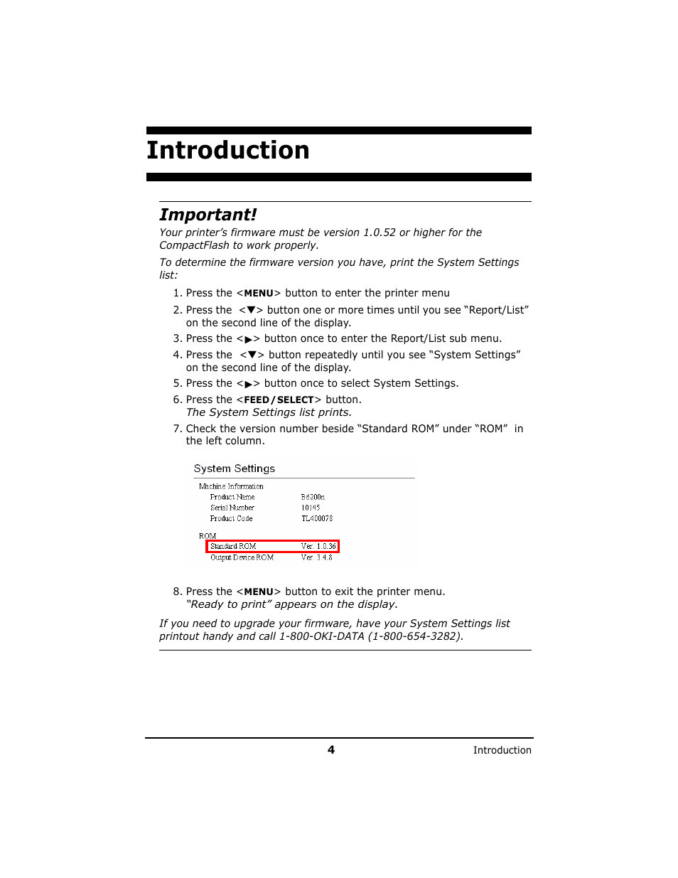 Introduction, Important | Oki B 6200n User Manual | Page 4 / 32