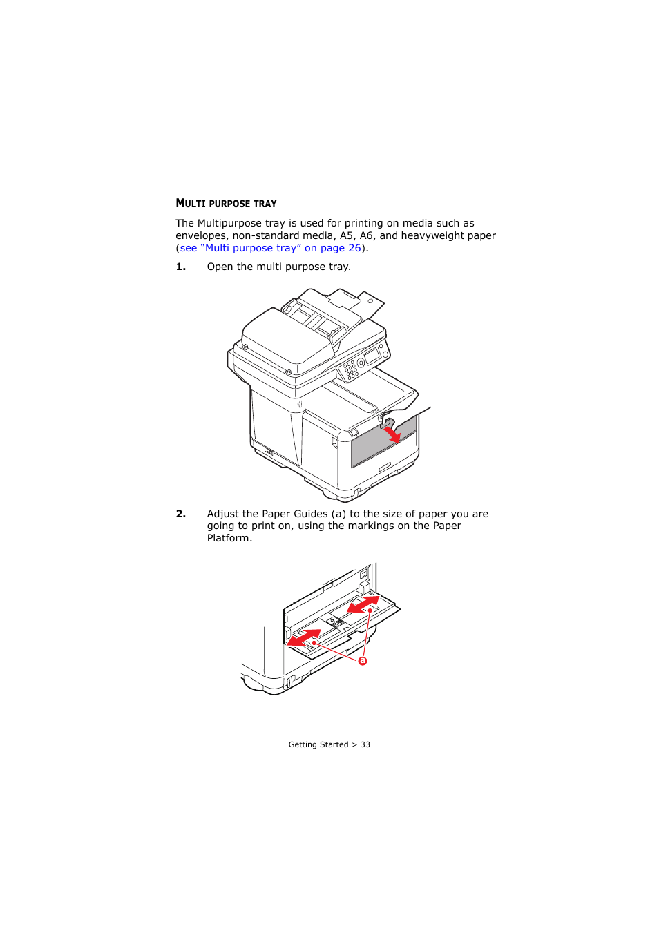 Multi purpose tray | Oki C3520 User Manual | Page 33 / 138
