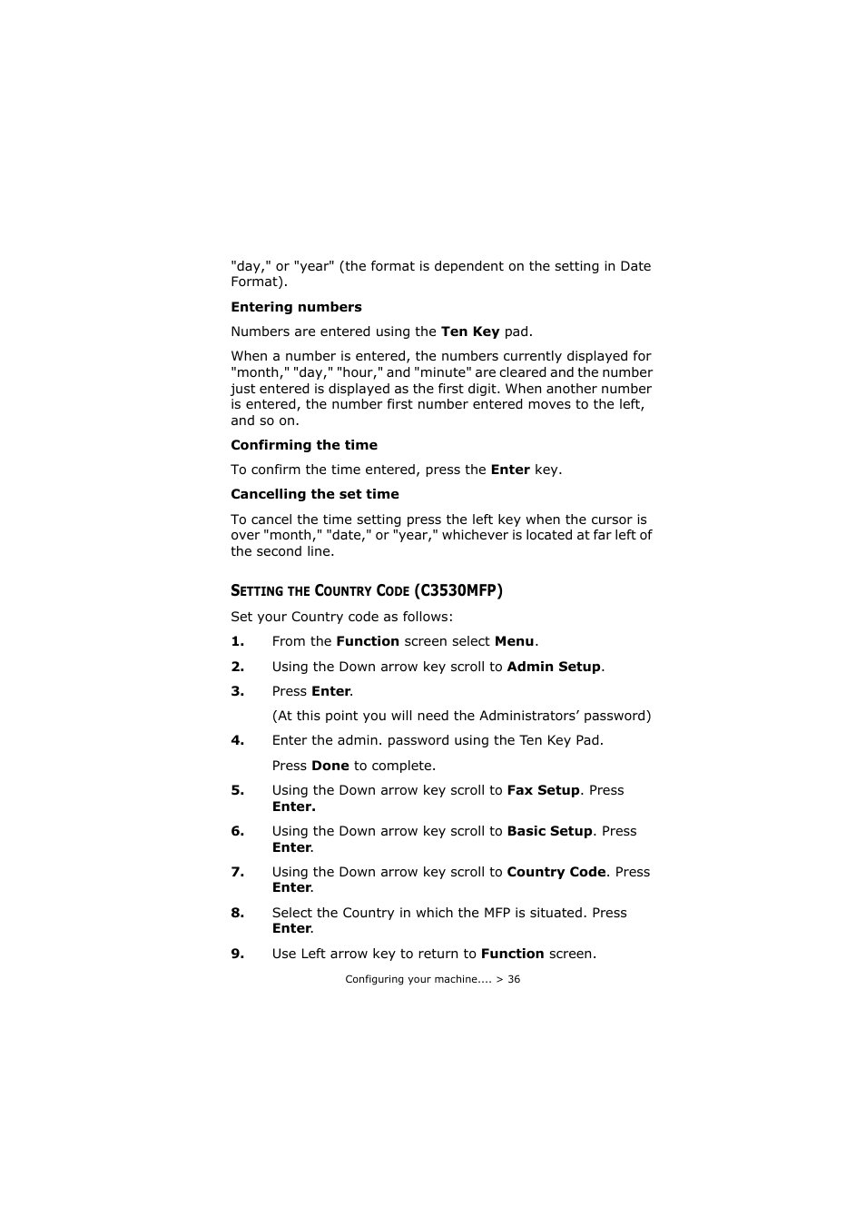 Setting the country code (c3530mfp) | Oki C3520 User Manual | Page 36 / 138