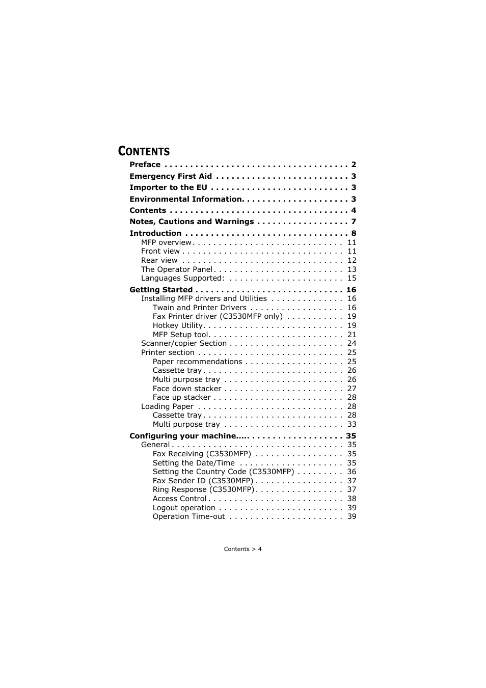 Oki C3520 User Manual | Page 4 / 138
