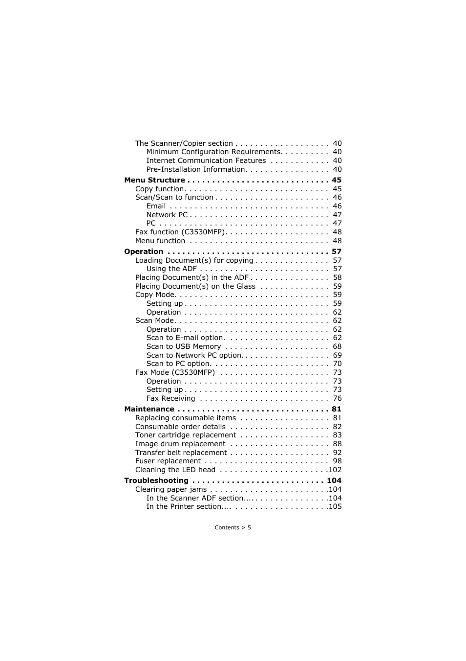 Oki C3520 User Manual | Page 5 / 138