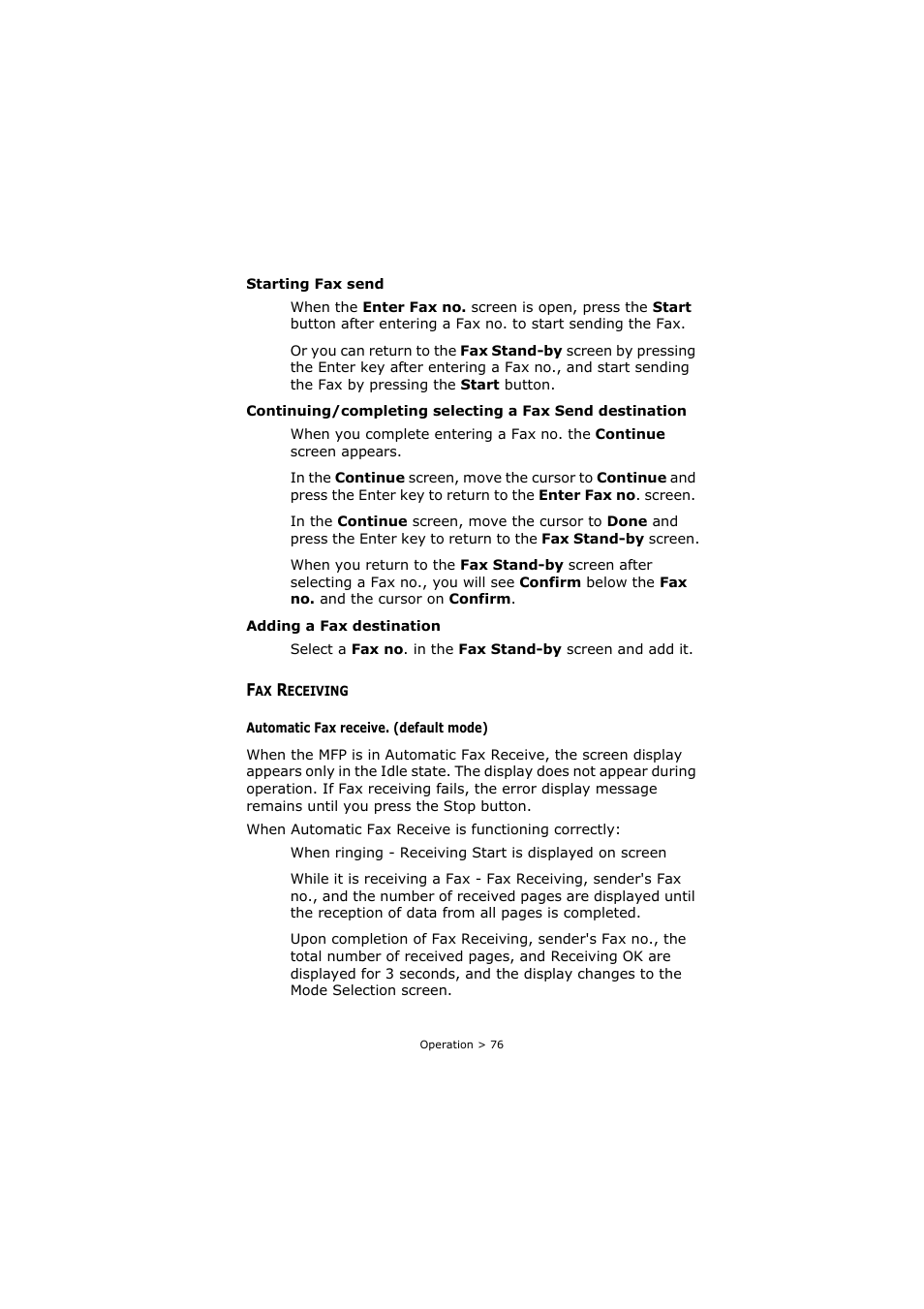 Fax receiving | Oki C3520 User Manual | Page 76 / 138