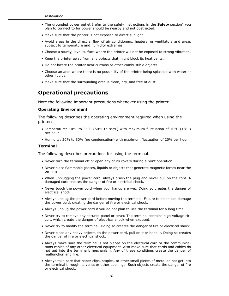 Operational precautions | Oki B4545 MFP User Manual | Page 10 / 154