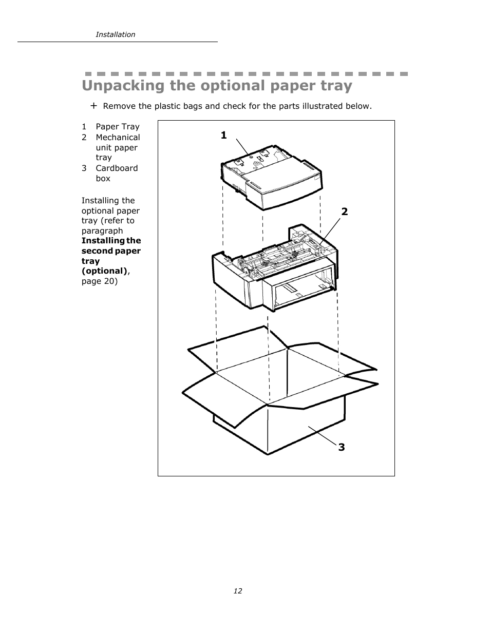 Unpacking the optional paper tray | Oki B4545 MFP User Manual | Page 12 / 154