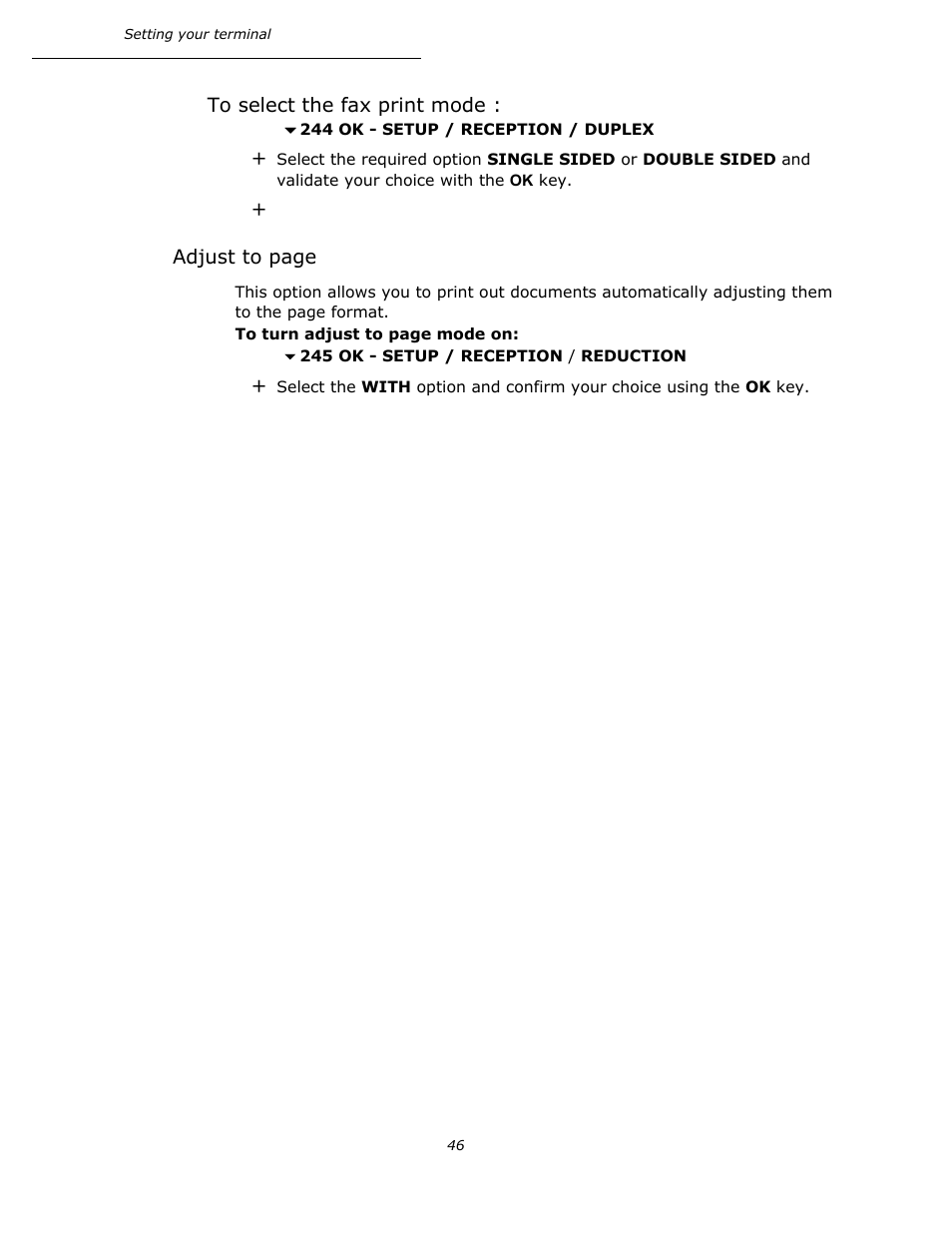 To select the fax print mode, P. 46 | Oki B4545 MFP User Manual | Page 46 / 154