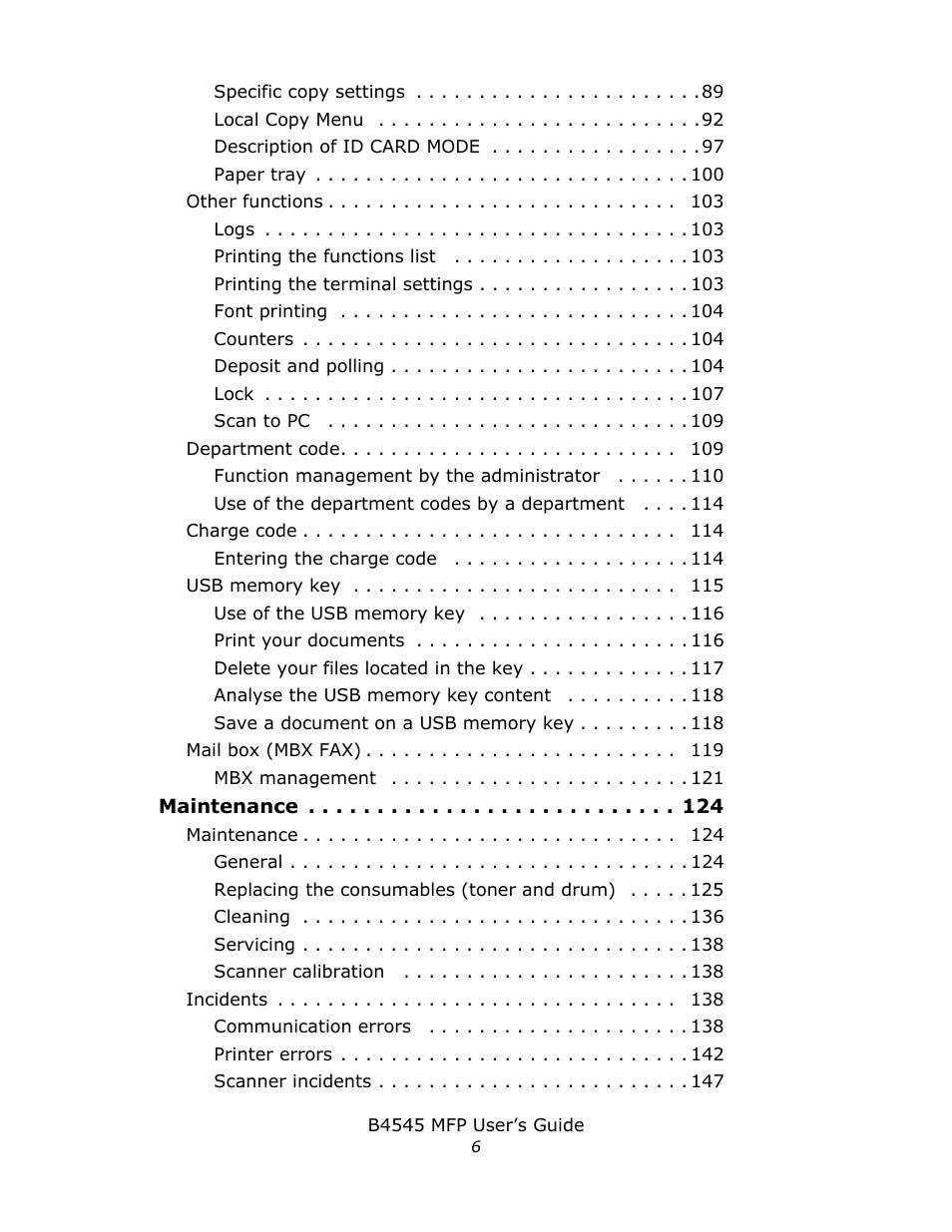 Oki B4545 MFP User Manual | Page 6 / 154