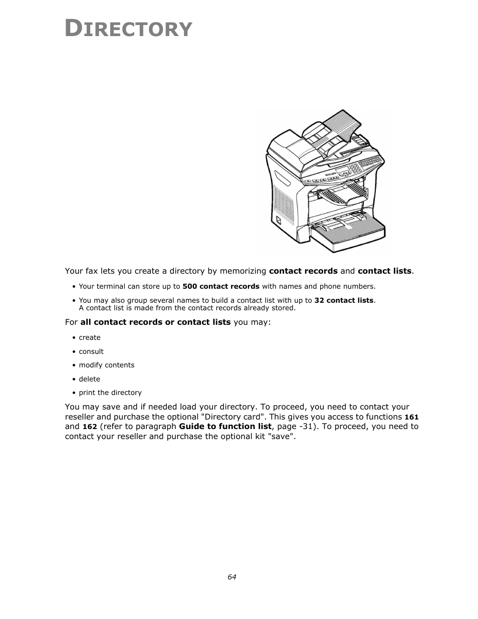 Directory, P. 64, Irectory | Oki B4545 MFP User Manual | Page 64 / 154