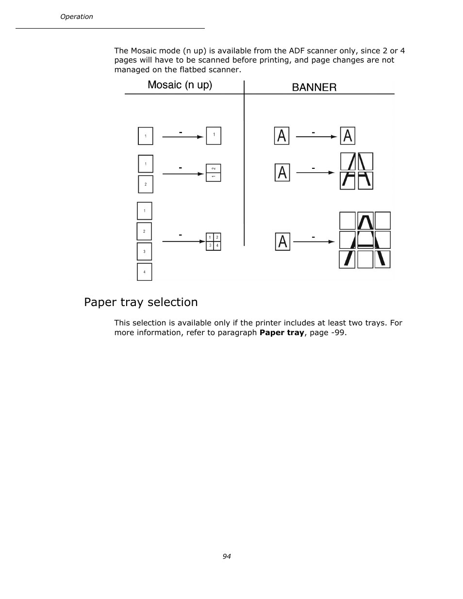 Paper tray selection | Oki B4545 MFP User Manual | Page 94 / 154