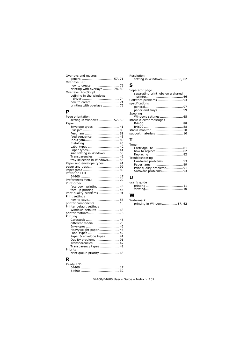 Oki B4400 Series User Manual | Page 102 / 104