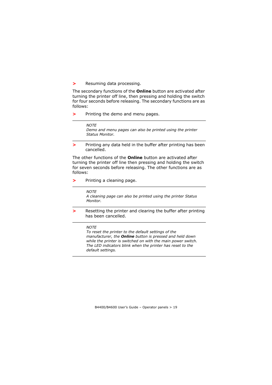 Oki B4400 Series User Manual | Page 19 / 104