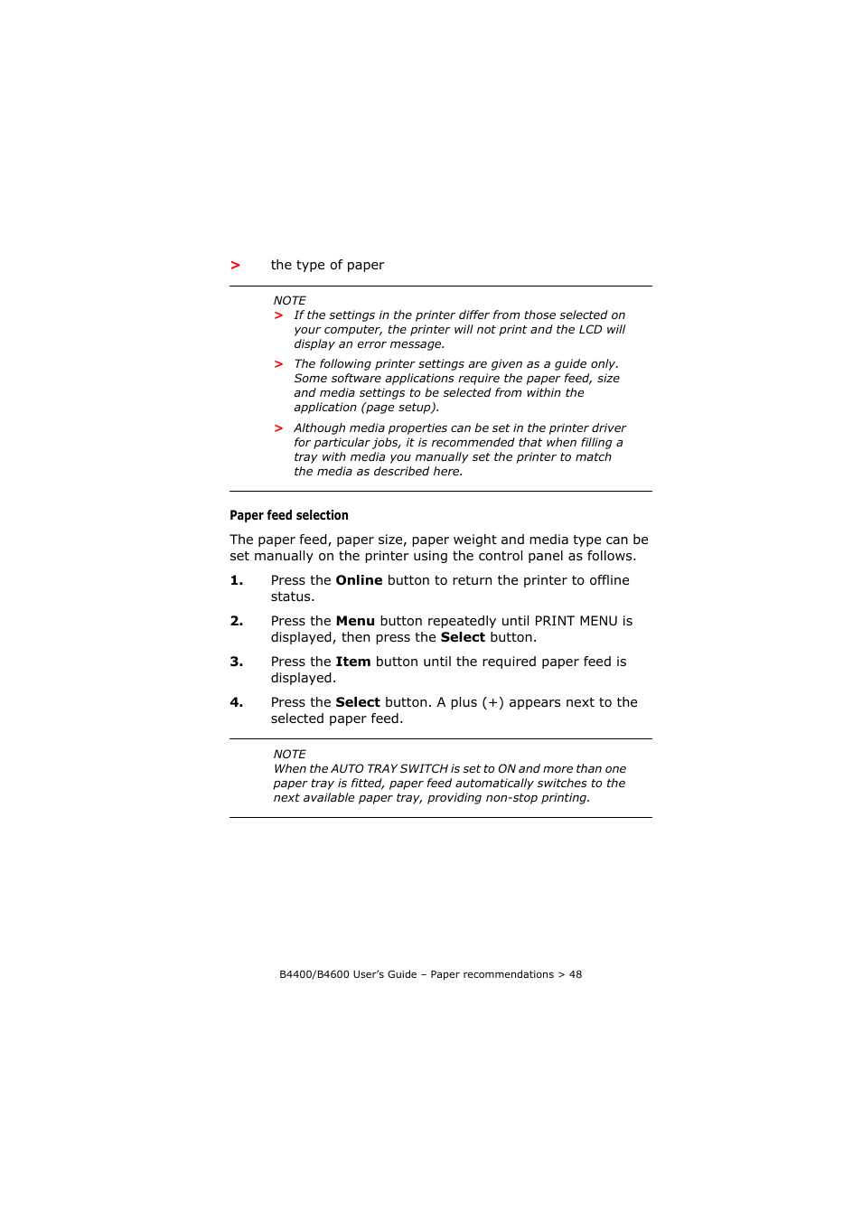 Oki B4400 Series User Manual | Page 48 / 104