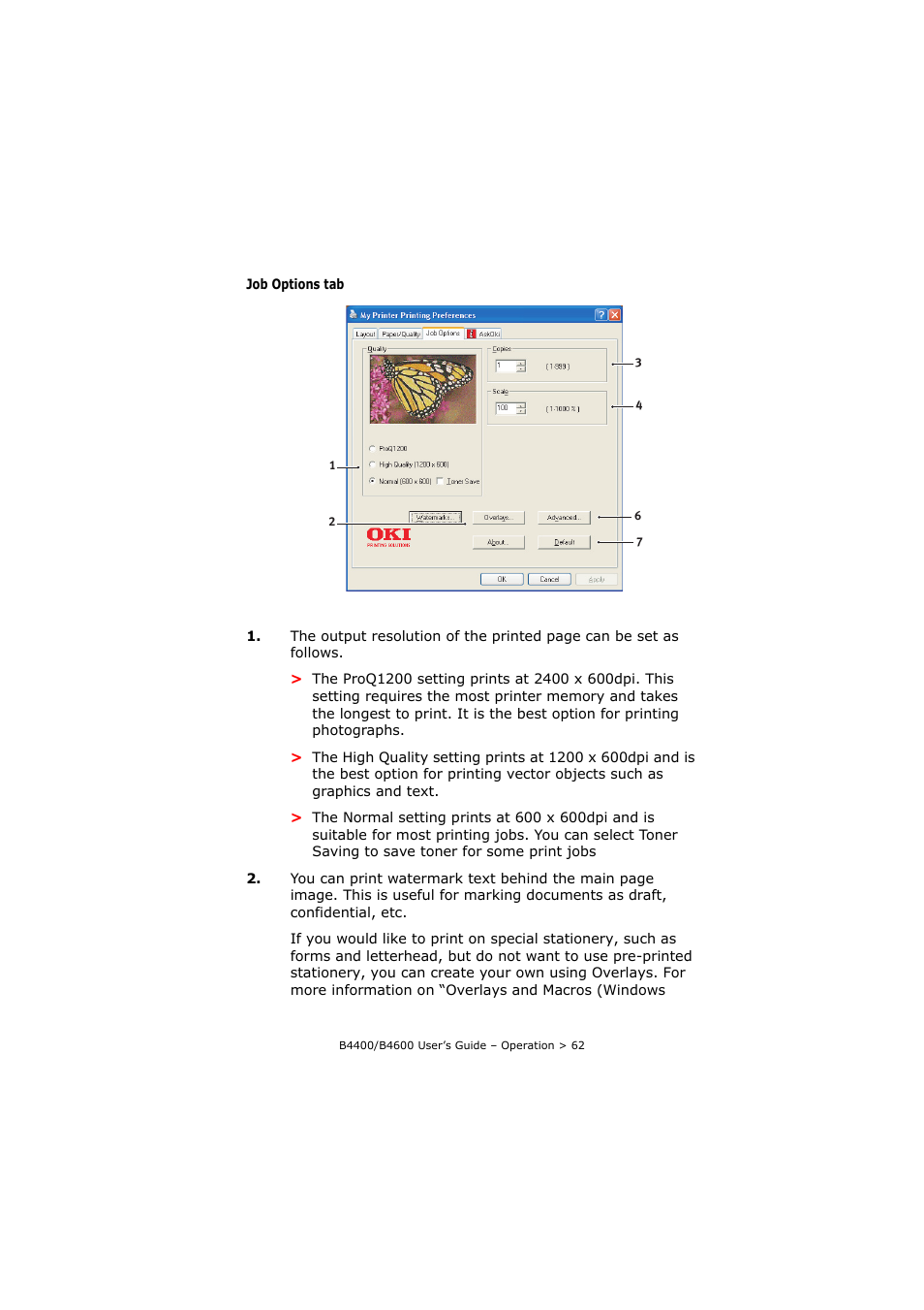 Oki B4400 Series User Manual | Page 62 / 104