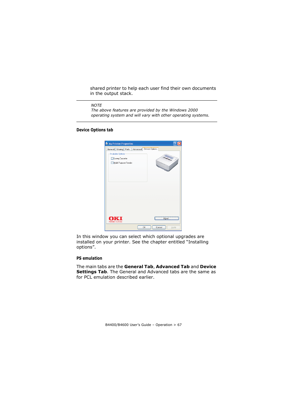 Oki B4400 Series User Manual | Page 67 / 104