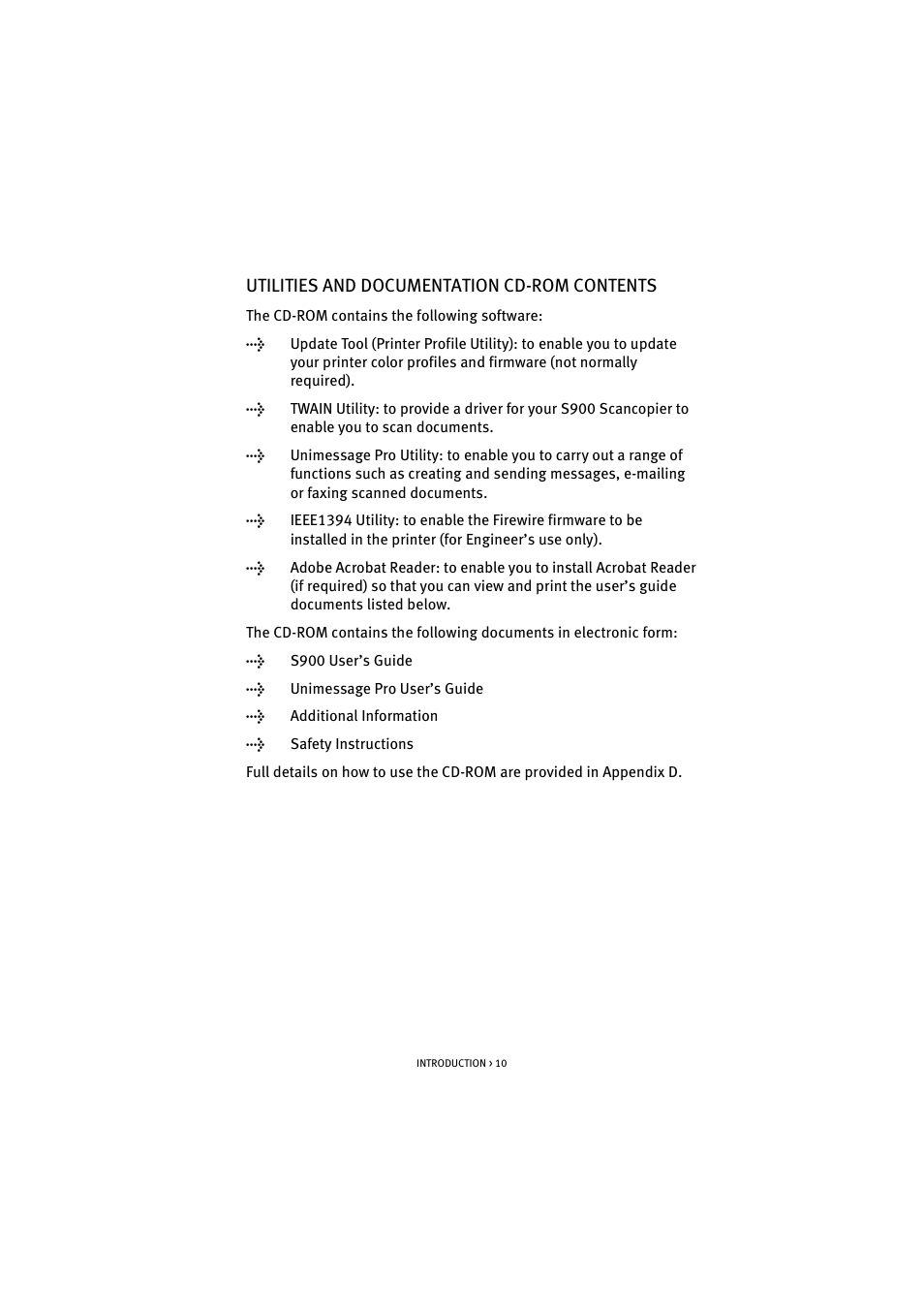 Utilities and documentation cd-rom contents | Oki S900 User Manual | Page 10 / 85