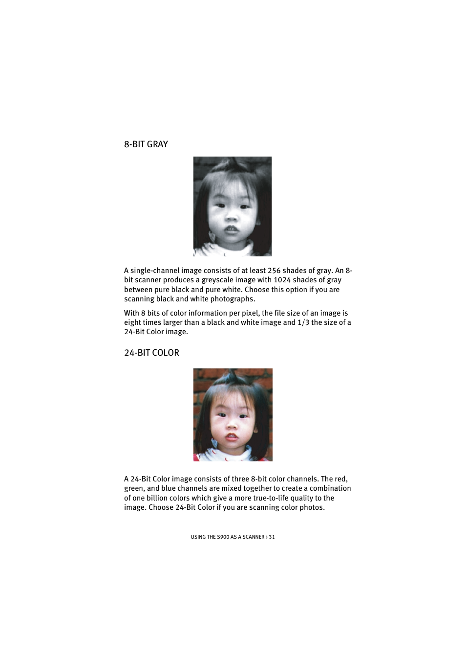 Bit gray, Bit color, Bit gray 24-bit color | Oki S900 User Manual | Page 31 / 85