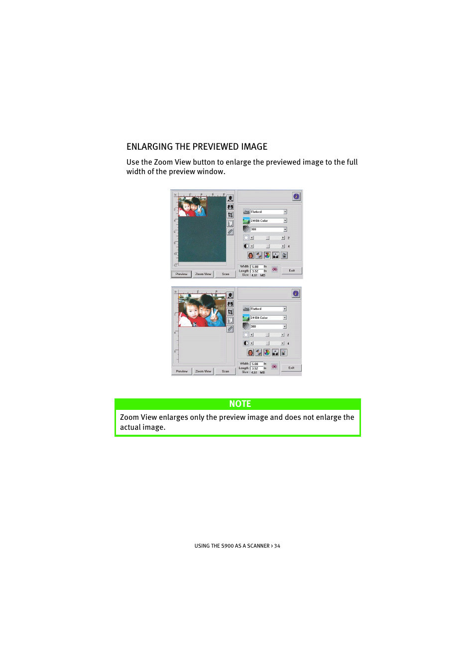 Enlarging the previewed image | Oki S900 User Manual | Page 34 / 85