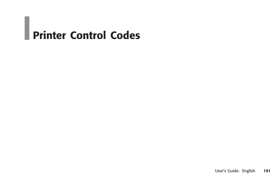 Printer control codes, Codes, printer control, Control codes | Microline reference manual | Oki MICROLINE 320 TURBO User Manual | Page 101 / 138