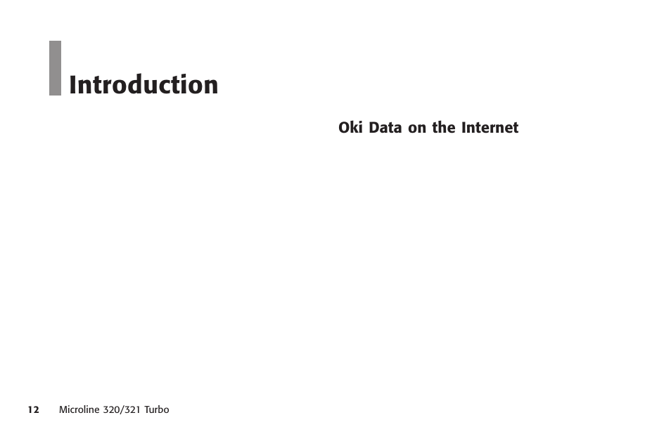 Introduction, Internet, Internet support | Introduction 2 | Oki MICROLINE 320 TURBO User Manual | Page 12 / 138