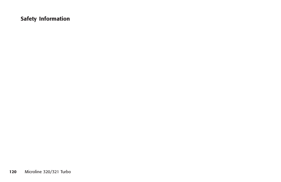 Safety information, Heat, Safety, general information | Oki MICROLINE 320 TURBO User Manual | Page 120 / 138