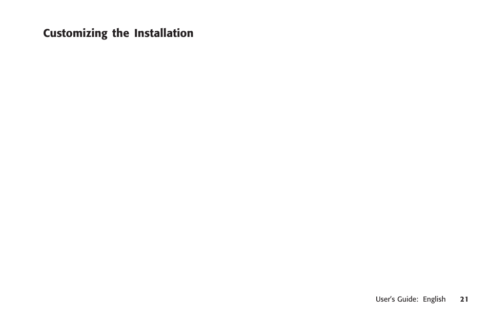 Customizing the installation, Customization | Oki MICROLINE 320 TURBO User Manual | Page 21 / 138