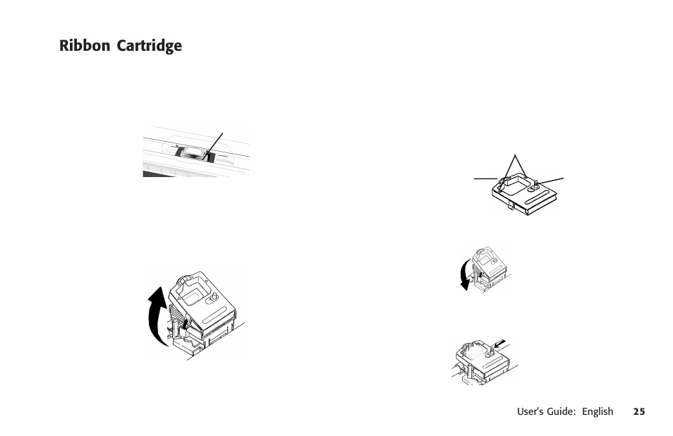 Ribbon cartridge, Installing, Replacing | Ribbon shield, Take-up knob (ribbon cartridge) | Oki MICROLINE 320 TURBO User Manual | Page 25 / 138