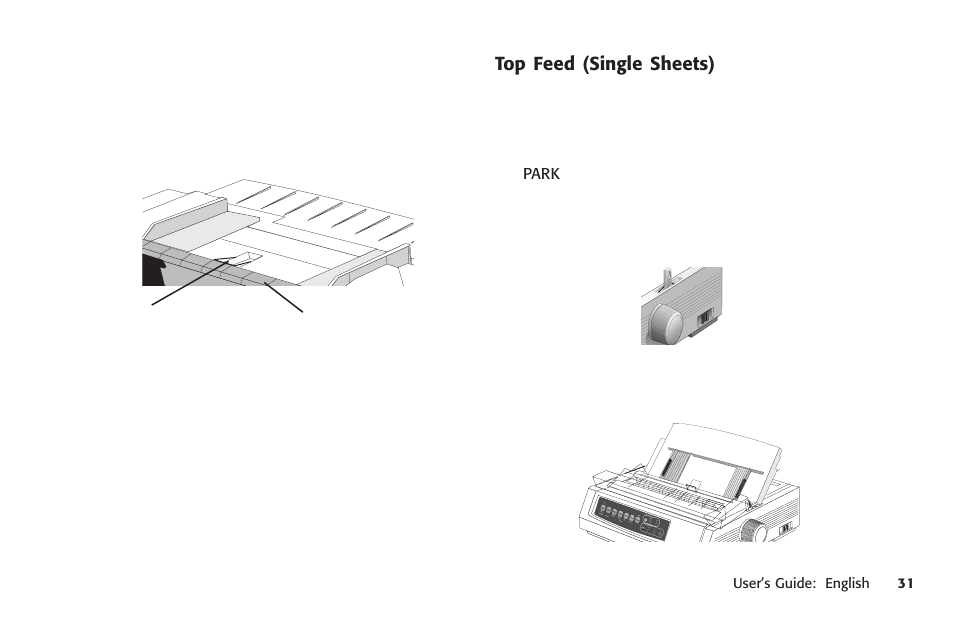 Envelopes, Letterhead, Memos | Loading, Stationery, Standard setting, Top feed (single sheets) | Oki MICROLINE 320 TURBO User Manual | Page 31 / 138