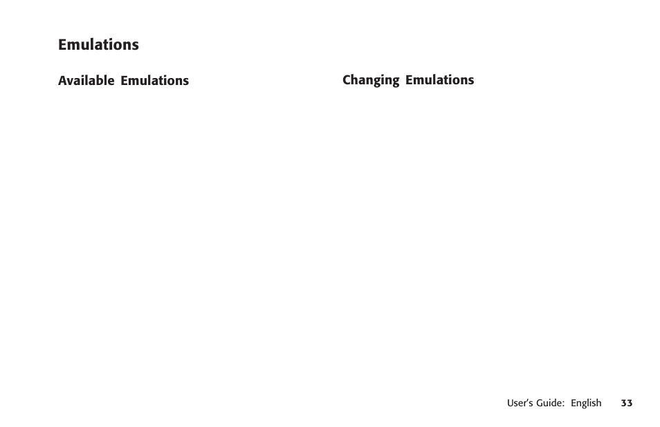 Emulations, Emulation, Changing | Choices, Emulation mode, epson fx, Ibm emulation, Microline emulation | Oki MICROLINE 320 TURBO User Manual | Page 33 / 138