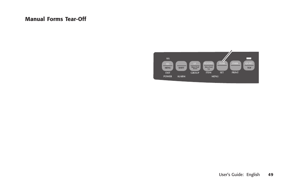 Manual forms tear-off, Manual | Oki MICROLINE 320 TURBO User Manual | Page 49 / 138