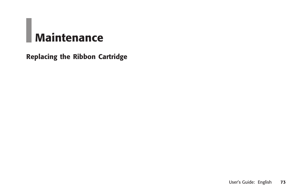 Maintenance, Replacing the ribbon cartridge, Maintenance 3 | Oki MICROLINE 320 TURBO User Manual | Page 73 / 138