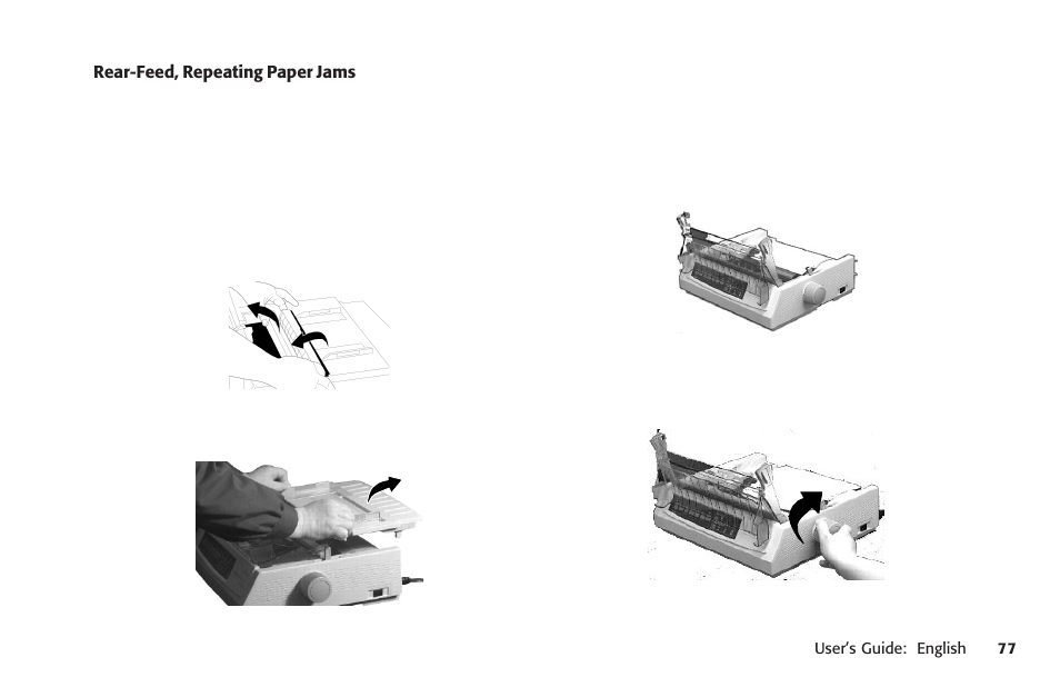 Rear feed, repetitive, Jams, repetitive | Oki MICROLINE 320 TURBO User Manual | Page 77 / 138