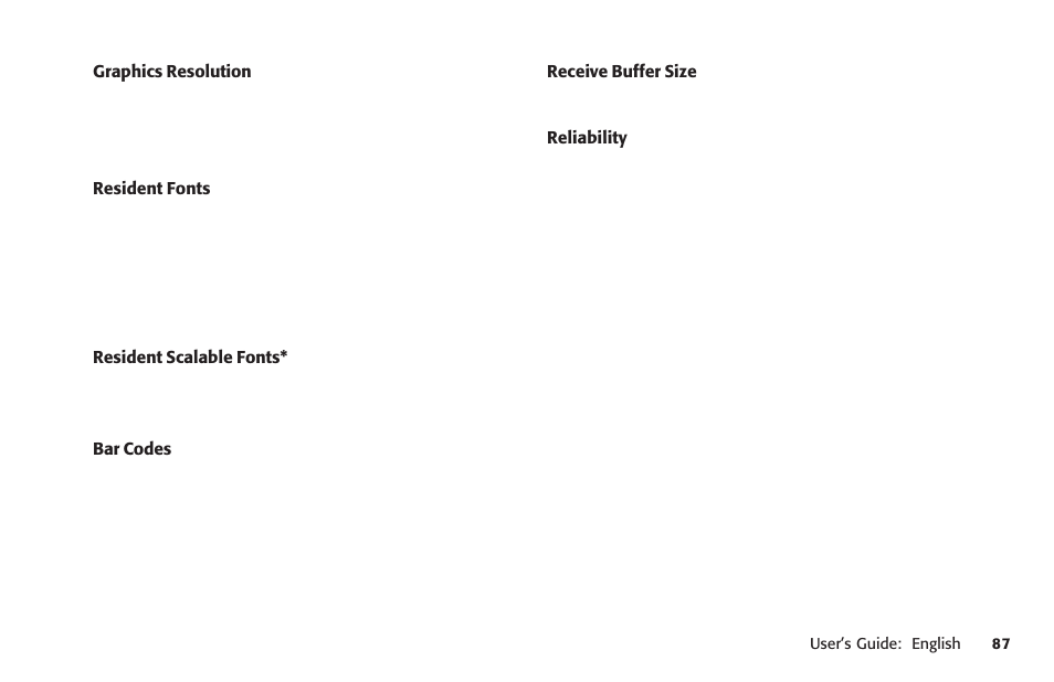 Bar codes, Code 128, Code 39 | Ribbon life, Ean 13, Ean 8, Resident, Scalable, Gothic (font), Resolution | Oki MICROLINE 320 TURBO User Manual | Page 87 / 138