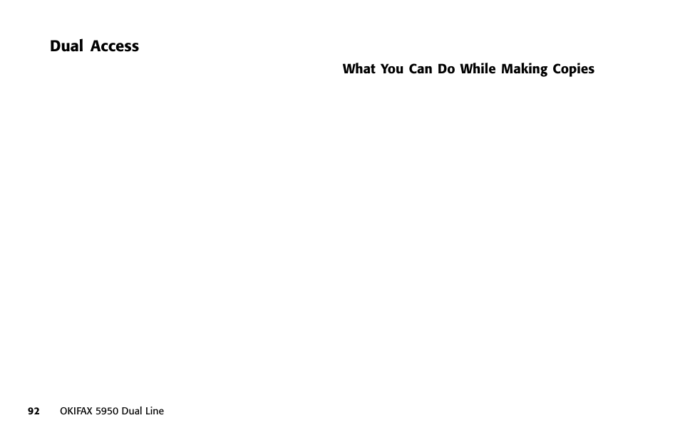 Dual access | Oki FAX 5950 User Manual | Page 106 / 248