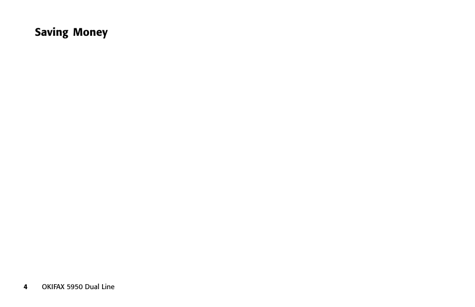 Saving money | Oki FAX 5950 User Manual | Page 18 / 248