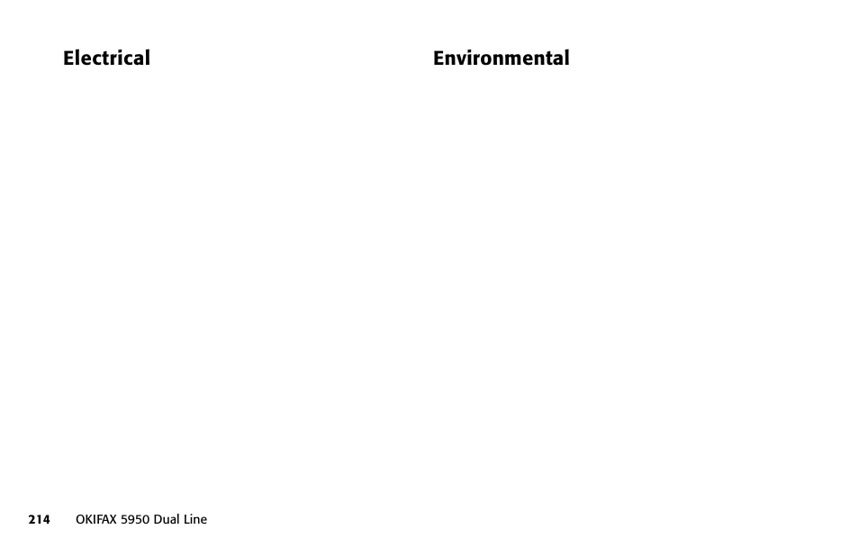 Electrical, Environmental | Oki FAX 5950 User Manual | Page 228 / 248