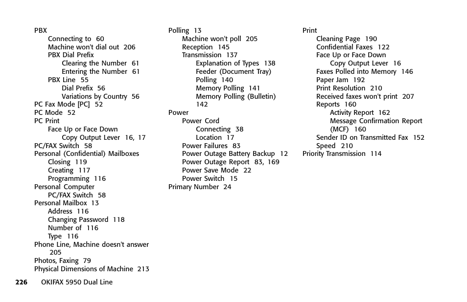 Oki FAX 5950 User Manual | Page 240 / 248