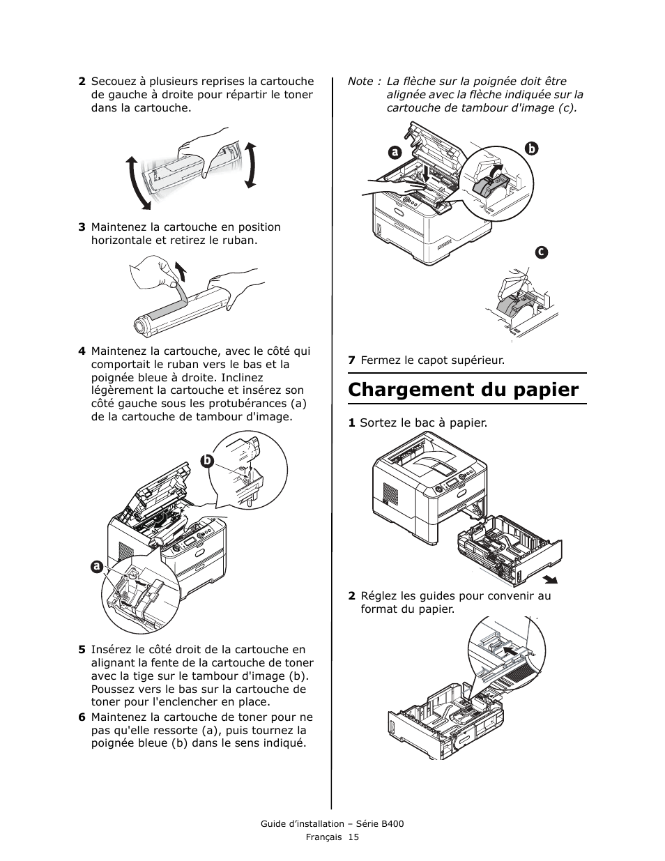 Chargement du papier | Oki B430DN User Manual | Page 15 / 48