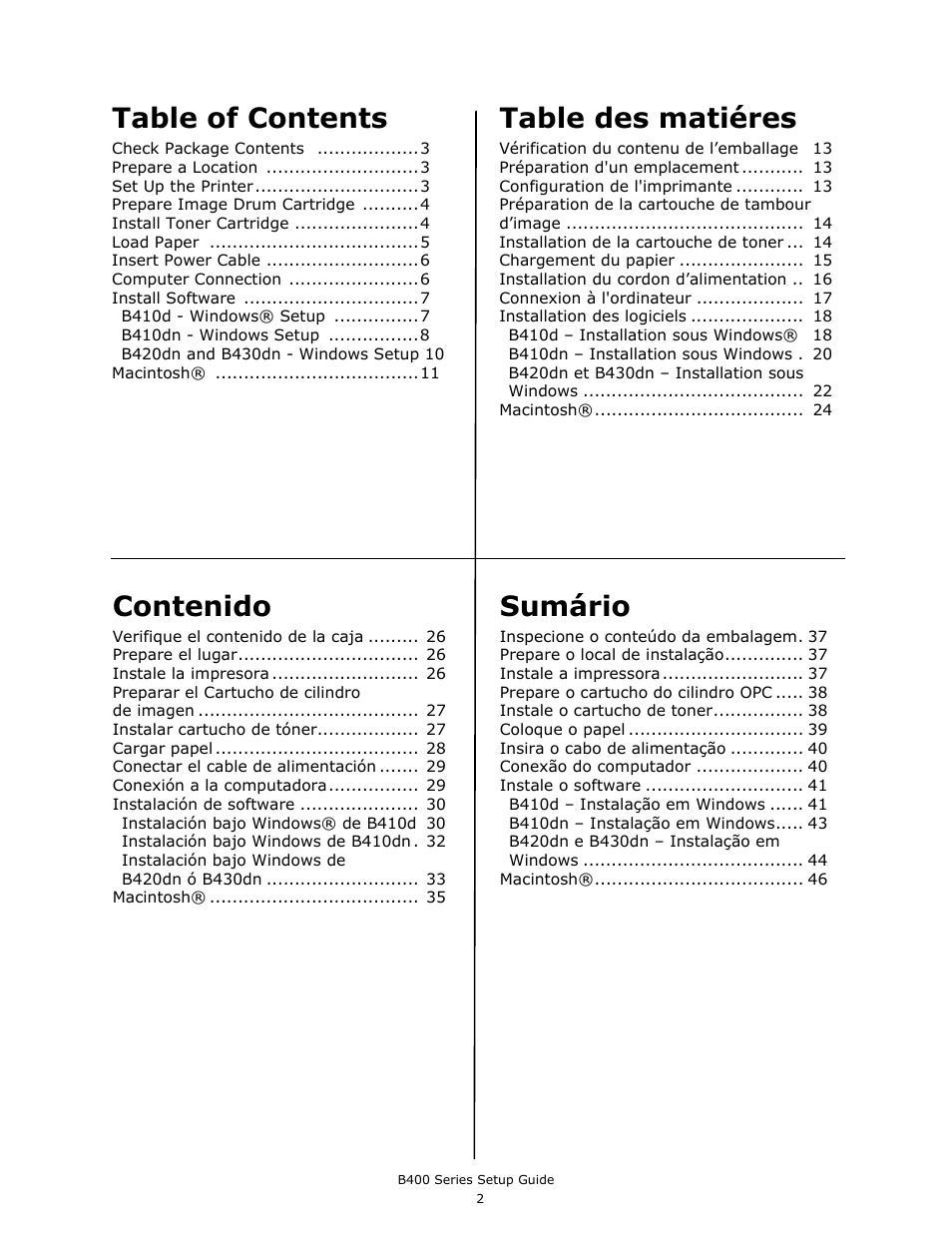 Oki B430DN User Manual | Page 2 / 48